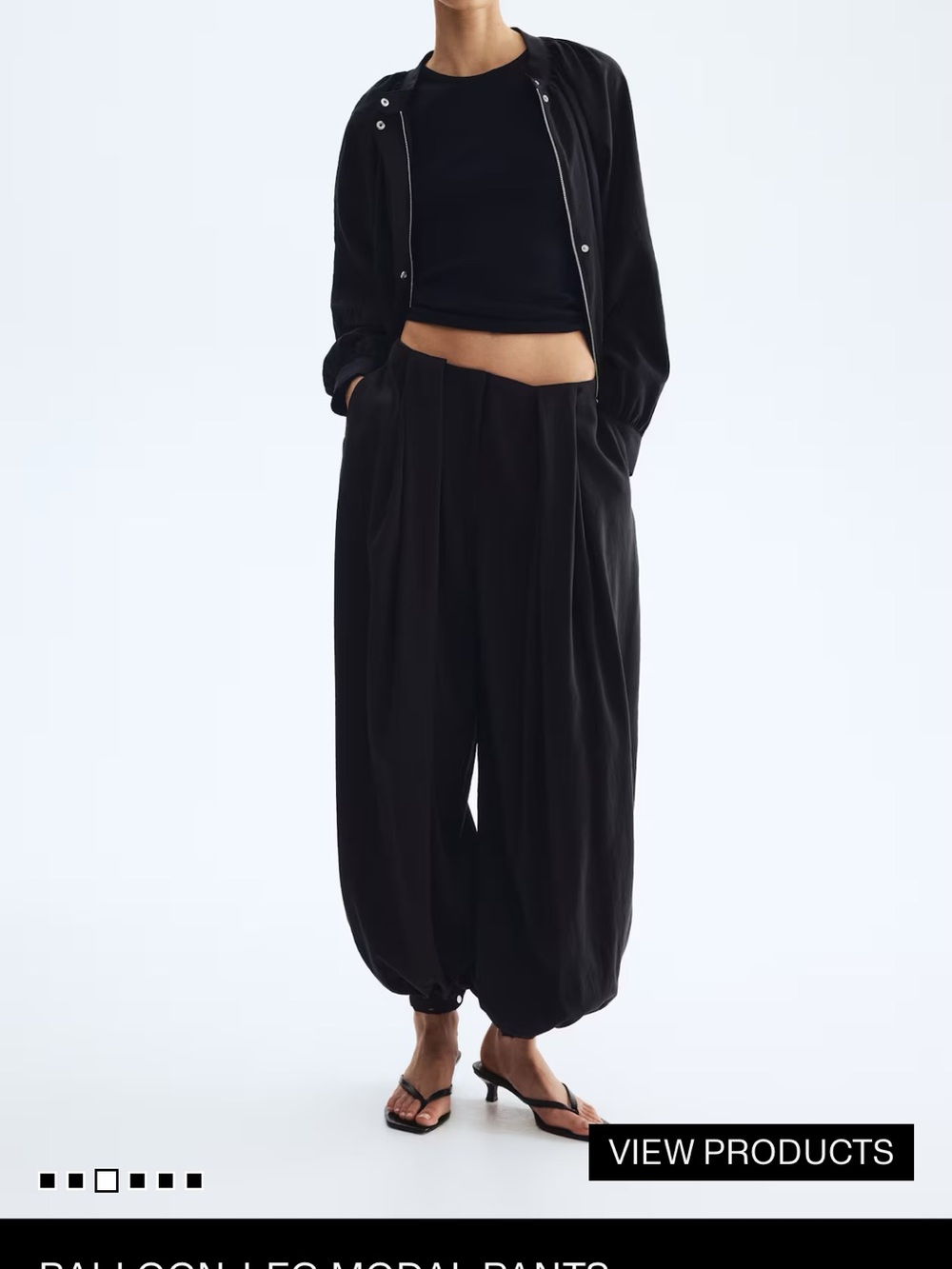 H&M Black balloon leg modal pants. New with tags